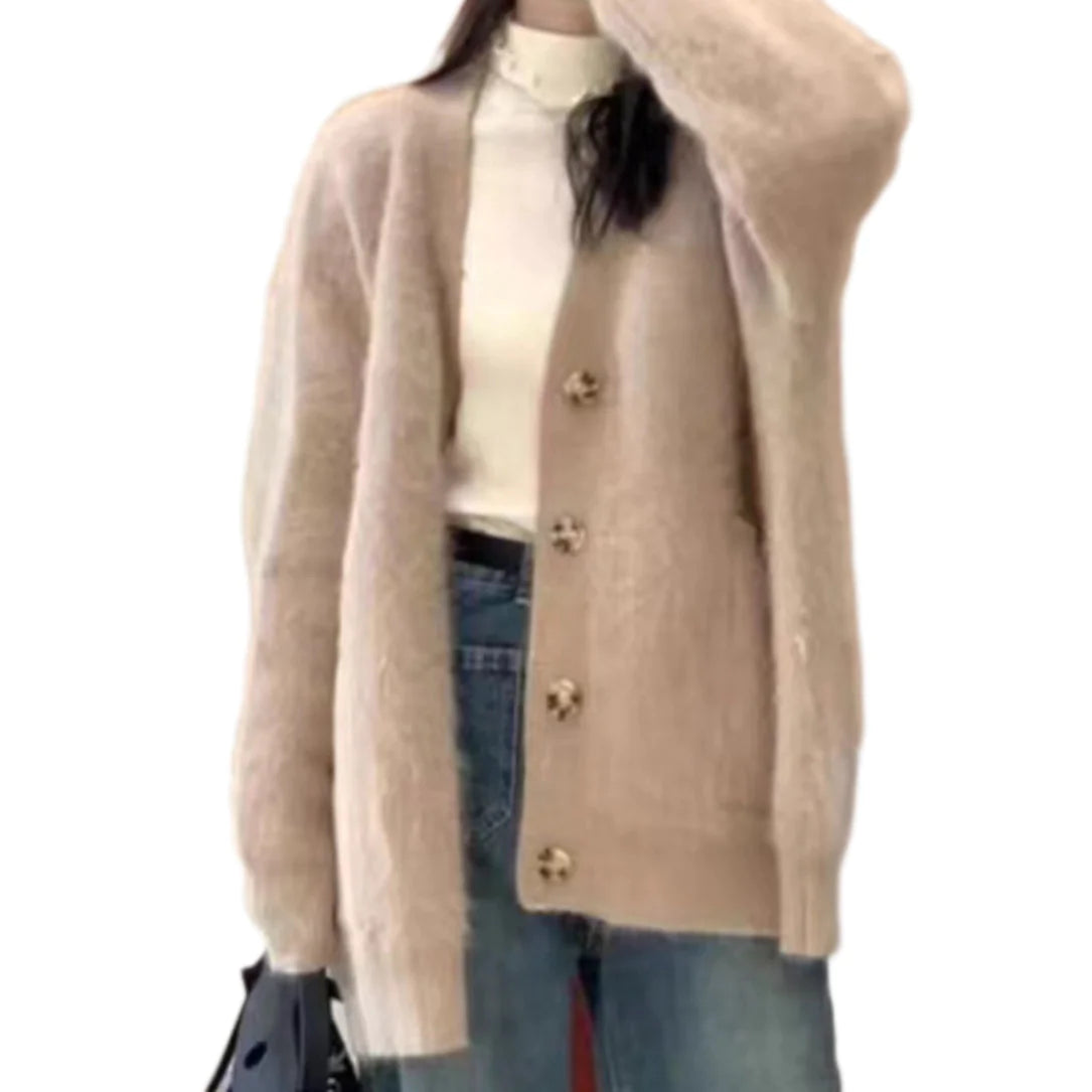 Korean-Style Cozy Soft Knit Sweater Coat